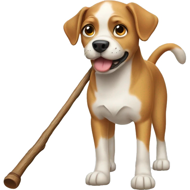 Dog with a stick emoji