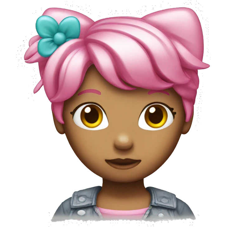 Hello kitty with a pink hair emoji