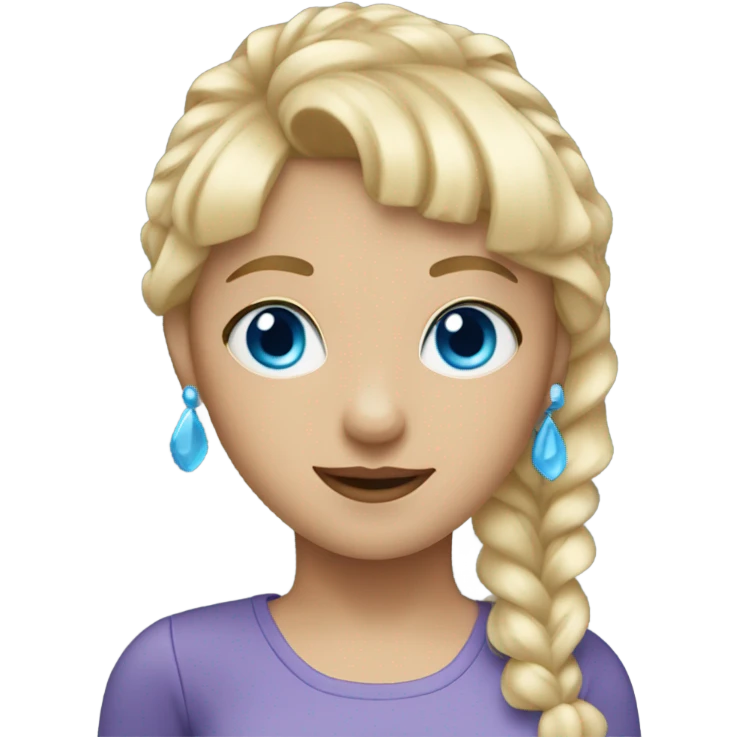 Girl with blue eyes and blonde hair with a fringe  emoji