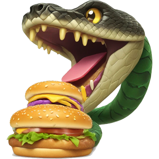 Snake eating burger  emoji