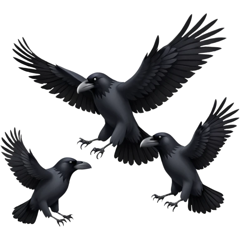 group of ravens in flight emoji
