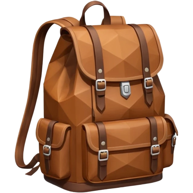 backpack brown emoji low poly  emoji