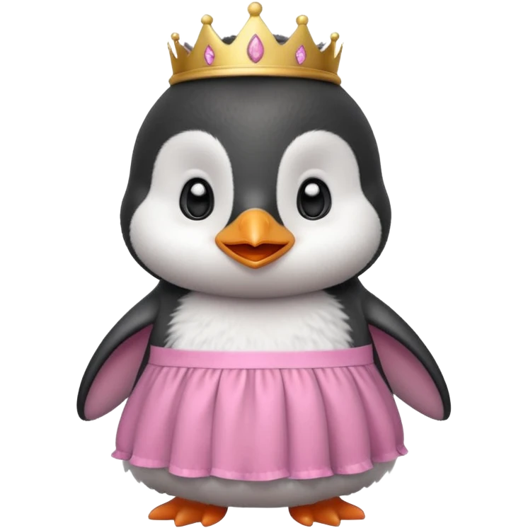 Baby princess penguin with pink dress  emoji
