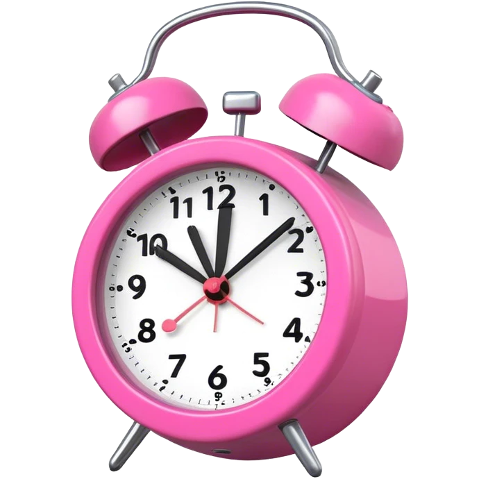 Reloj despertador sonando de color rosa emoji