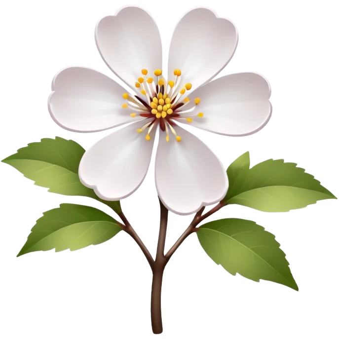 white sakura with a soft shadow emoji
