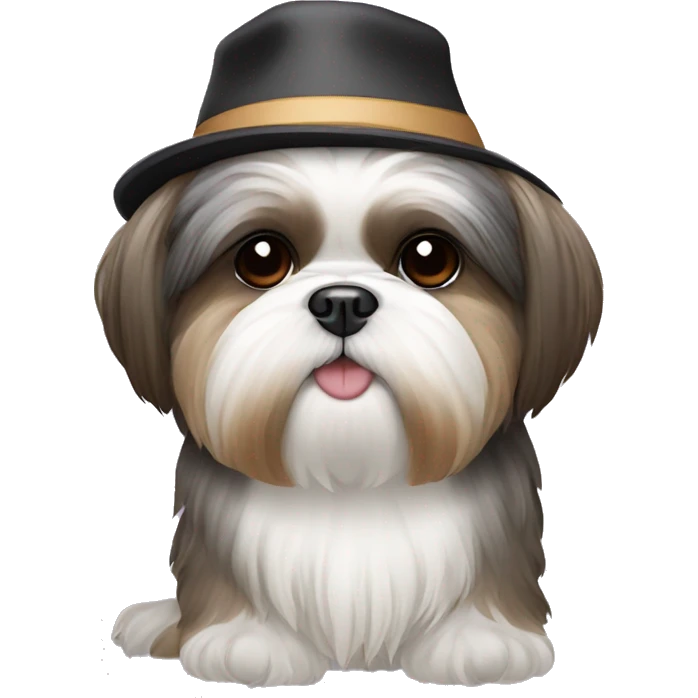 Shih tzu with hat  emoji