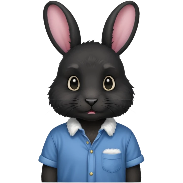 black rabbit with shirt emoji