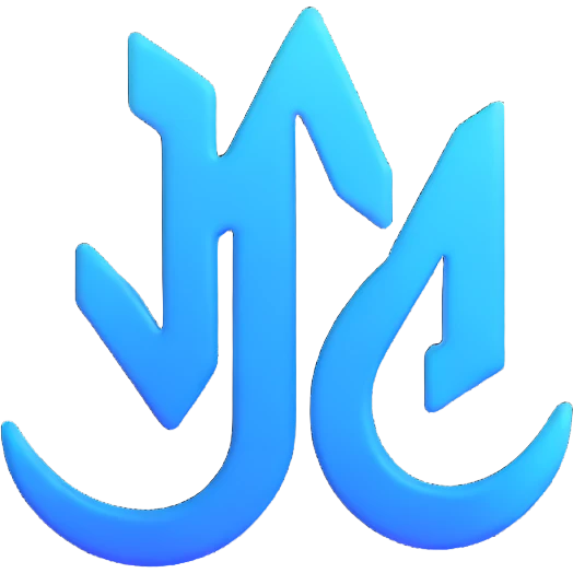 minimalist 3D logo with blue gradient emoji