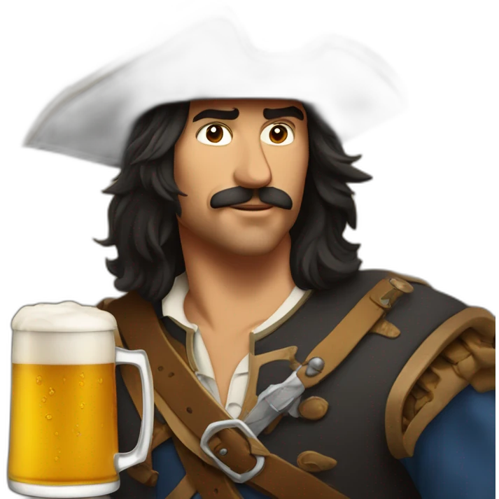 D'artagnan with a beer emoji