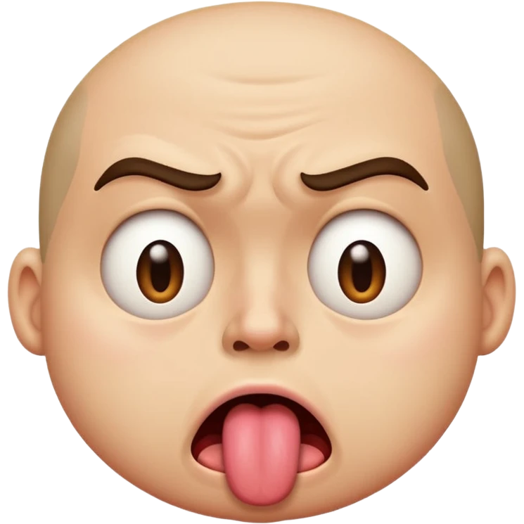 disgusted face with tounge stinging out emoji