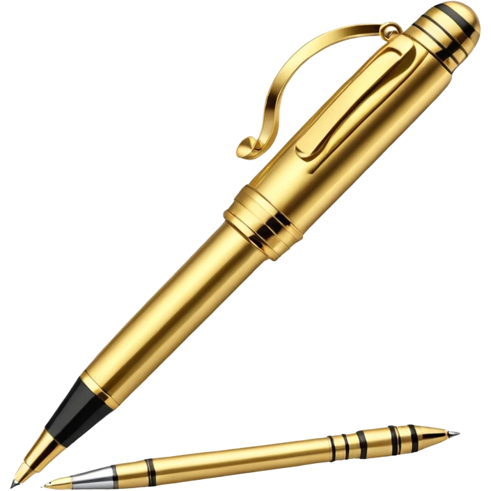 3D perspective academic premium golden vip pro pen emoji