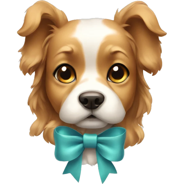 Cute dog with bow emoji