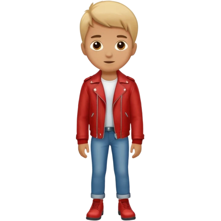 Boy in leather jocket, full body, different color leather jocket, close up emoji