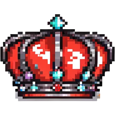black crown with large red gemstones emoji