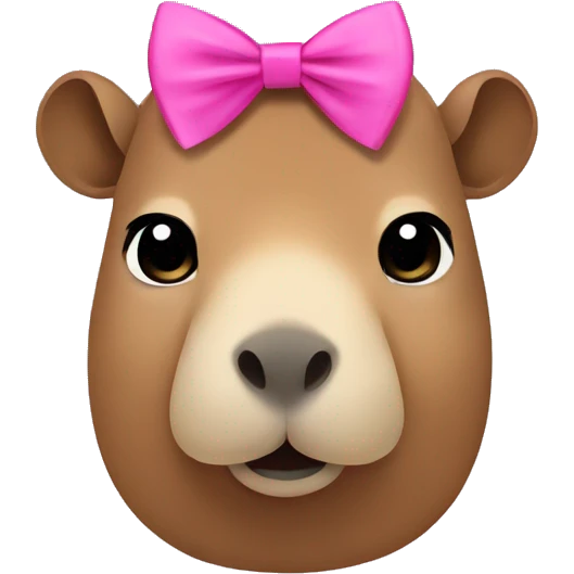 capybara with pink bow emoji
