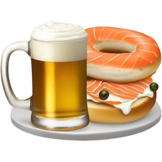 Beer and a bagel  emoji