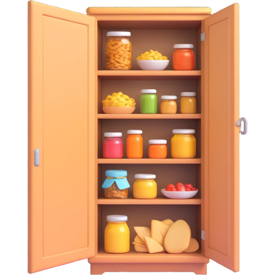 a cupboard full of food emoji