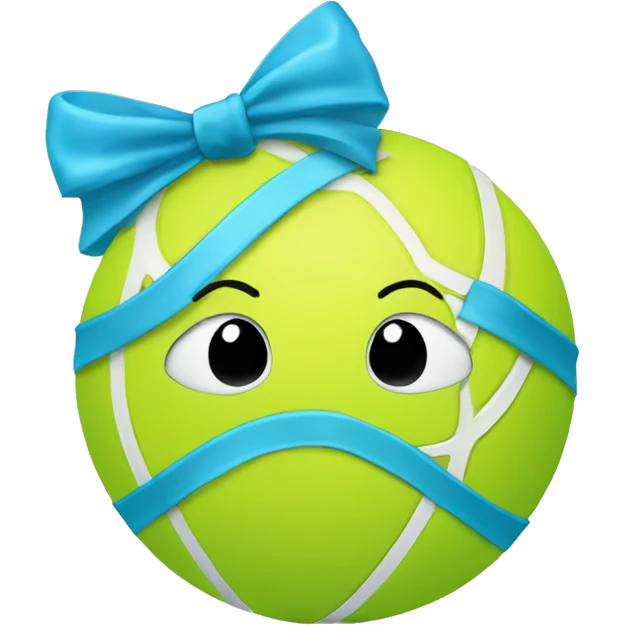 Tennis ball with a light blue bow  emoji