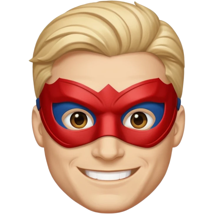 Male superhero face happy emoji