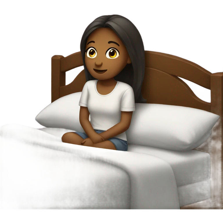 Girl in bed alone emoji