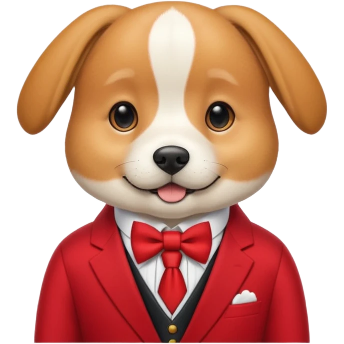 german Dog with NeckBow in red suit. emoji