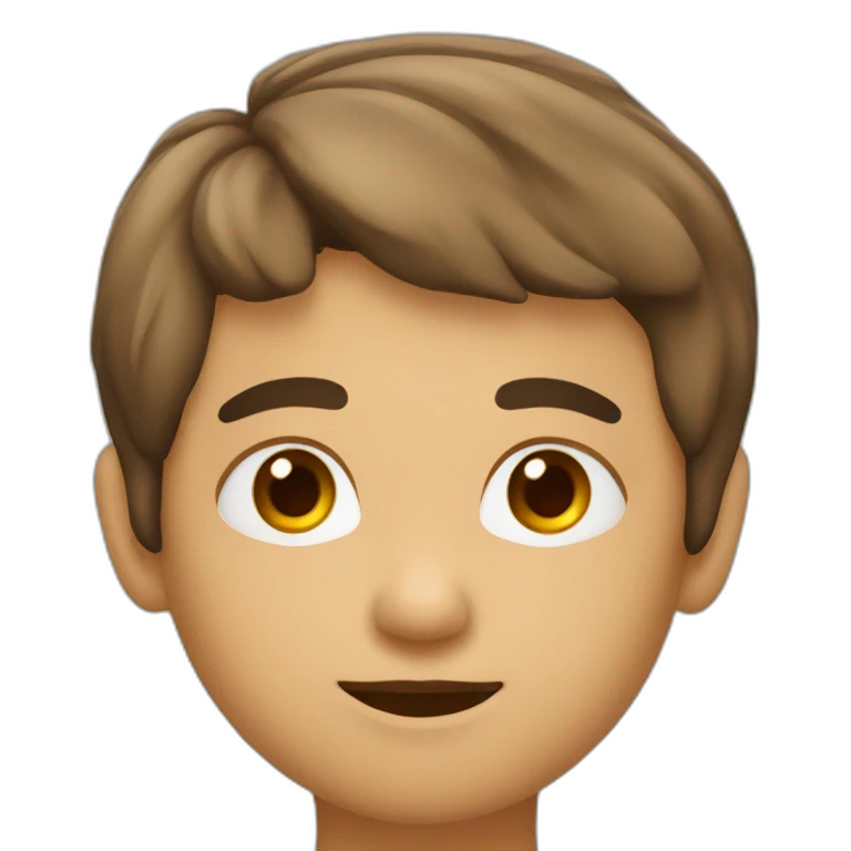 niño pelo castaño ojos marrones emoji