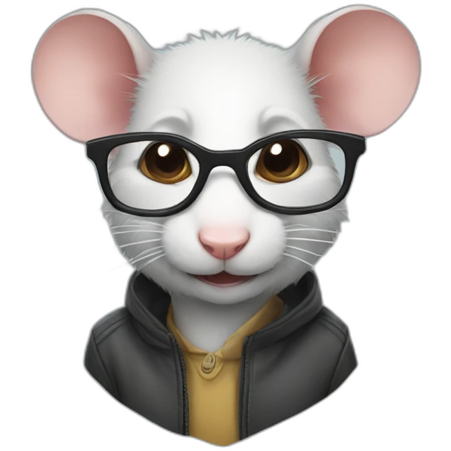 a rat with glasses emoji