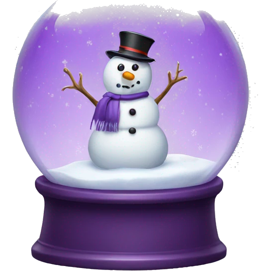 Purple snow globe with a snowman inside emoji