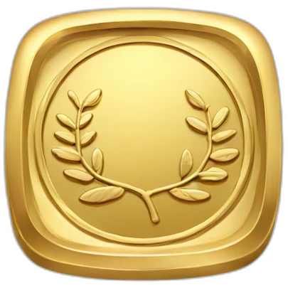 square gold coin with laurel emoji