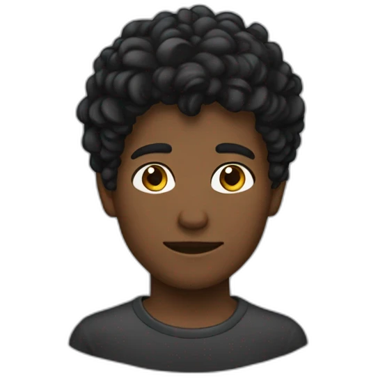 Garçon peau noire cheveux noirs emoji