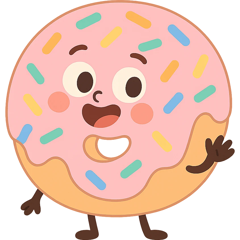 donut in pastel toon style emoji