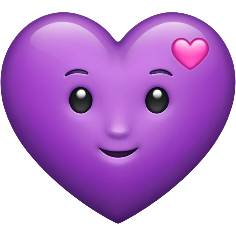 the word "more" in purple and into a heart emoji