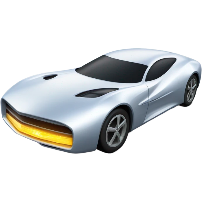 A futuristic car with technological details, surrounded by electric lightning and a 'number 1' sign on top. emoji