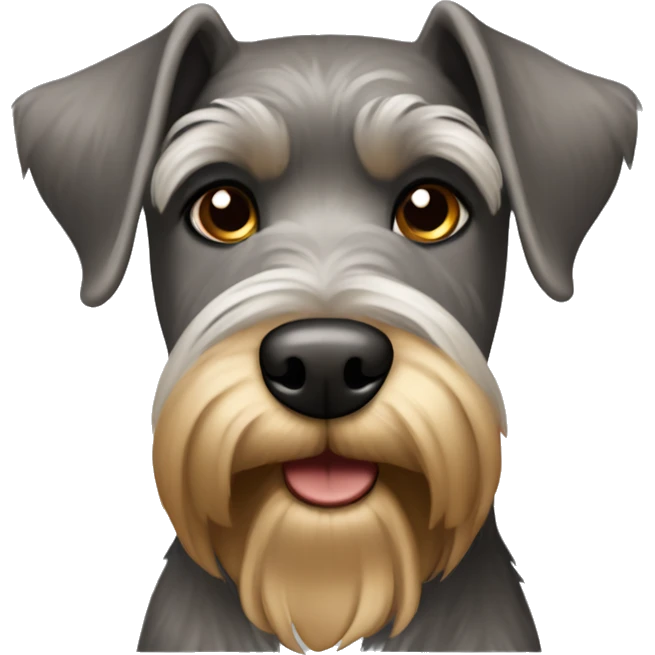 Brown, gold and gray Schnauzer emoji