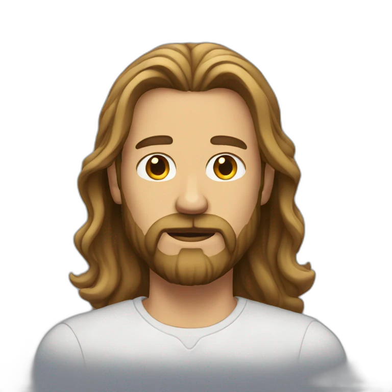 man with long hair and beard emoji
