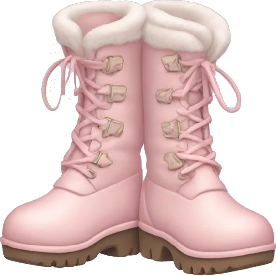 pale pink winter boots  emoji