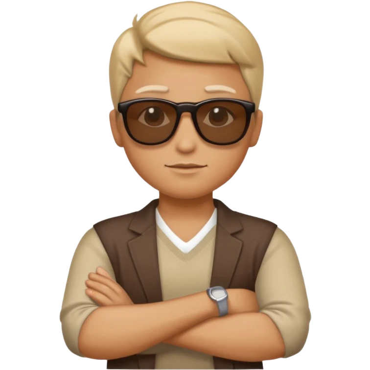 people cross hand with sunglasses on emoji