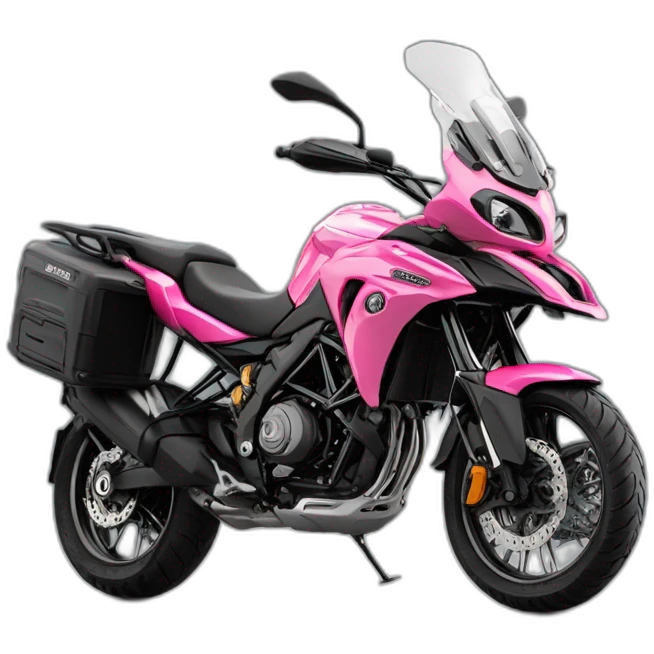 Moto benelli trk 502X rosa conduce mujer y hombre emoji