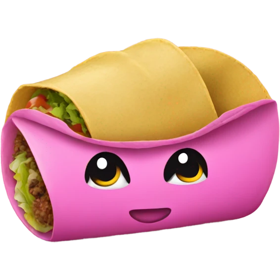 A taco wrapped in pink paper  emoji