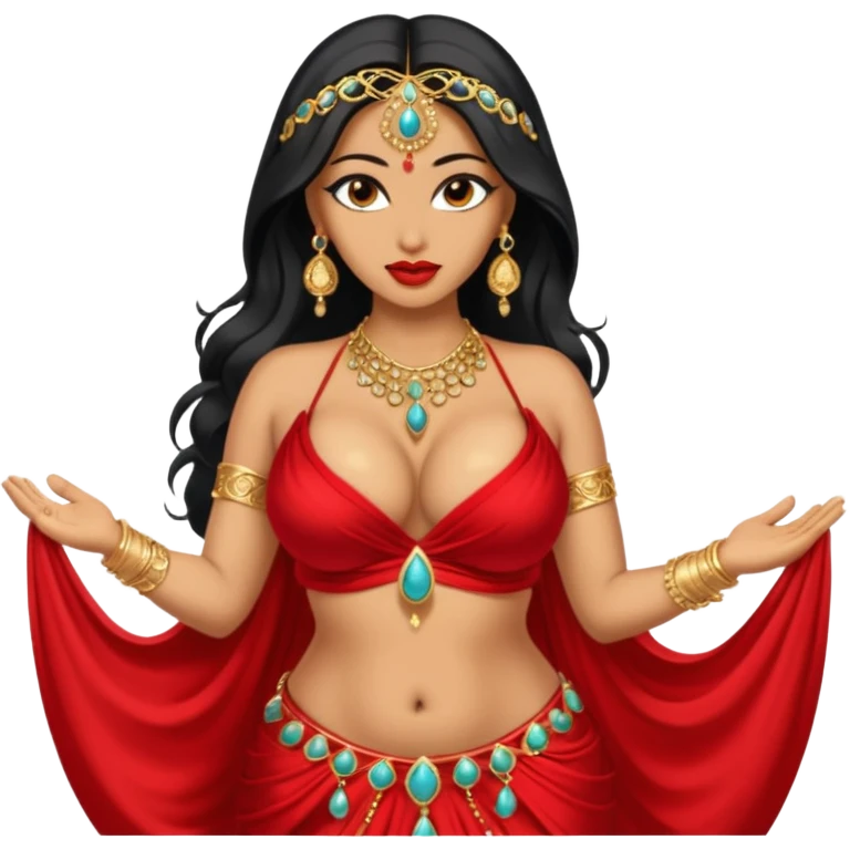 naked bellydancer with very massive breasts, giant cleavage emoji