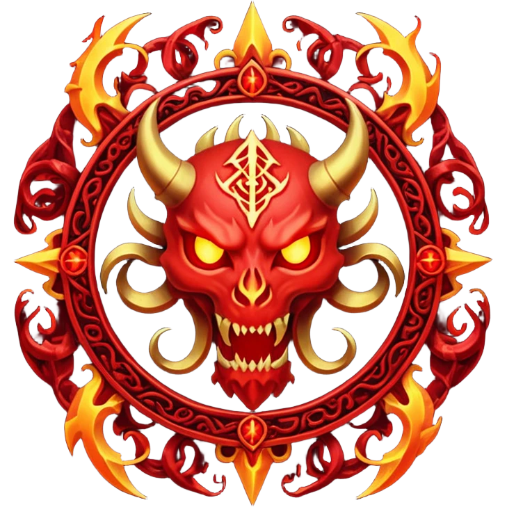 Chaotic infernal sigil pulsating with red energy, ritual magic aesthetic emoji