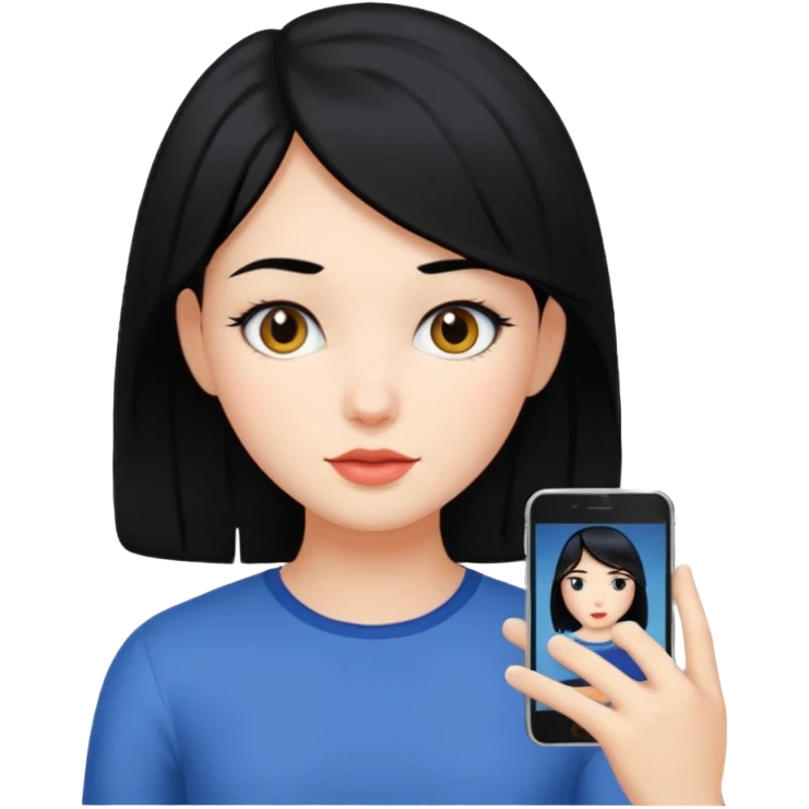 девушка с черными волосами  emoji