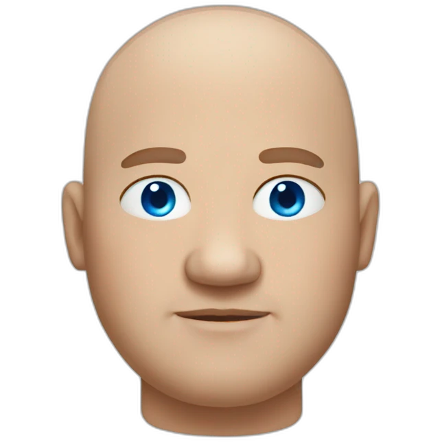Fat bald guy with blue eyes emoji