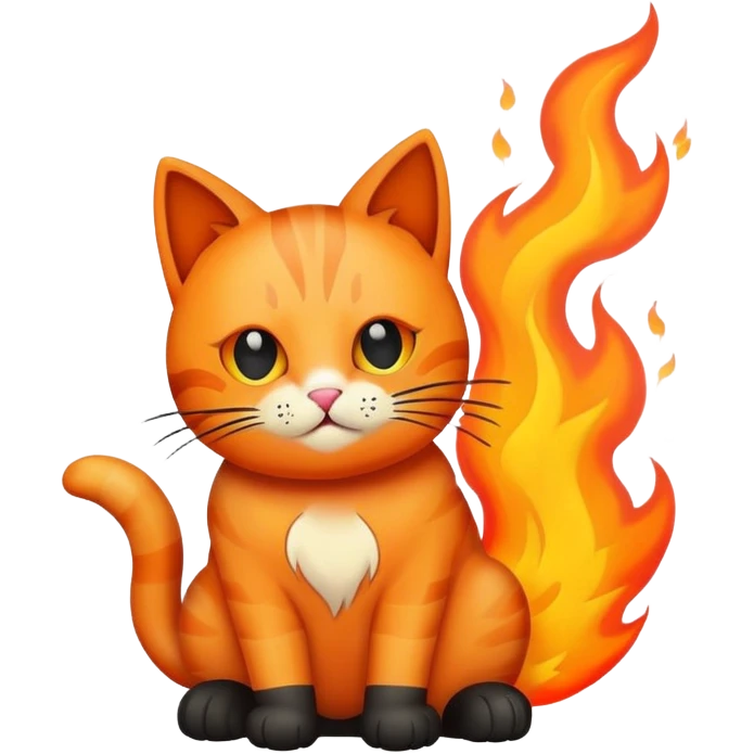 cat on fire emoji
