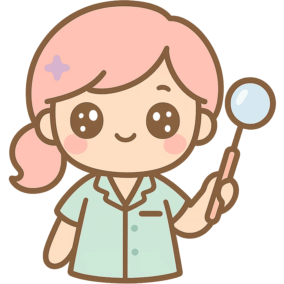 cute dentist, kawaii style, pastel colors, big eyes emoji