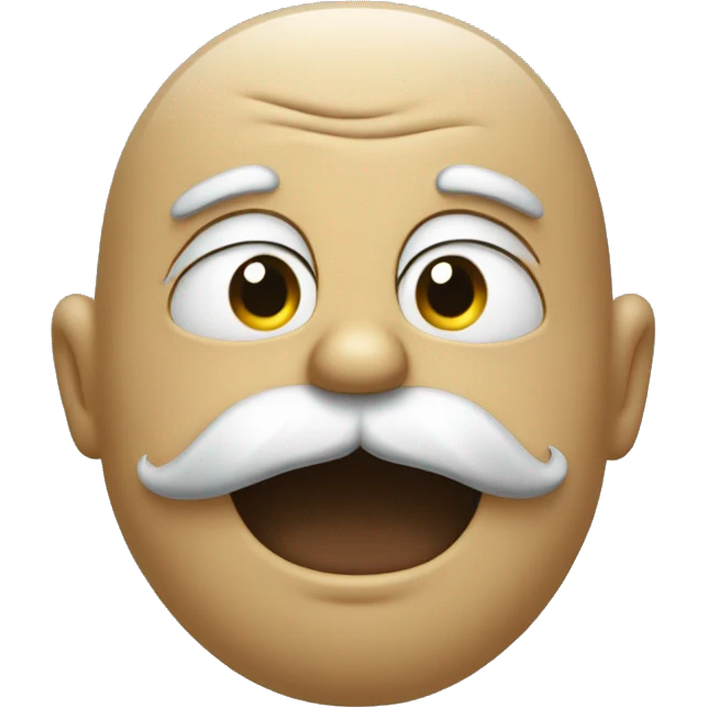 A face shaking its head up and down, with a mustache emoji