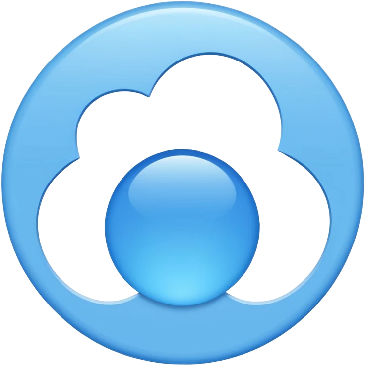 A sky-blue circle and a ☑️ emoji