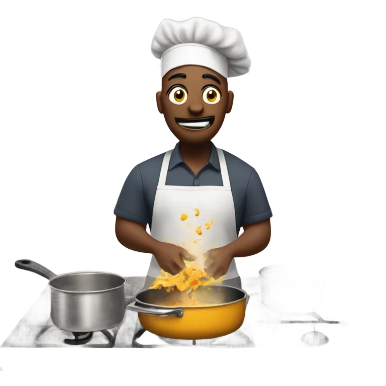 Mad man cooking dinner emoji