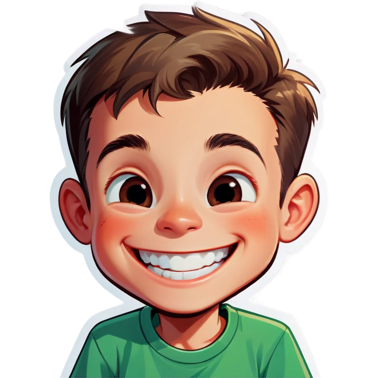 smiling boy in green shirt emoji