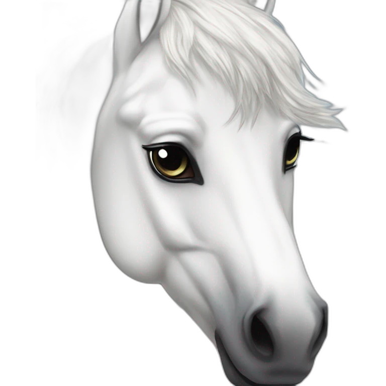 White stallion mustang big heart eyes emoji